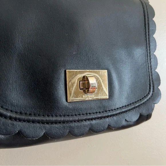 Kate Spade Black Scallop Leather Crossbody Bag - Picture 10 of 10